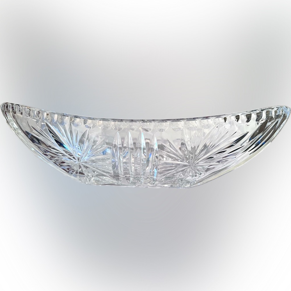 GORGEOUS Cut Crystal Pickle / Celery Bowl, EUC